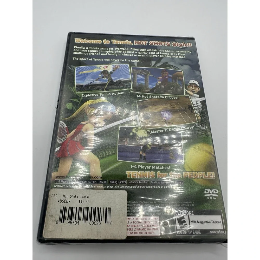 Hot Shots Tennis PS2 Sony PlayStation 2 Black Label Shrink Wrapped NTSC - New